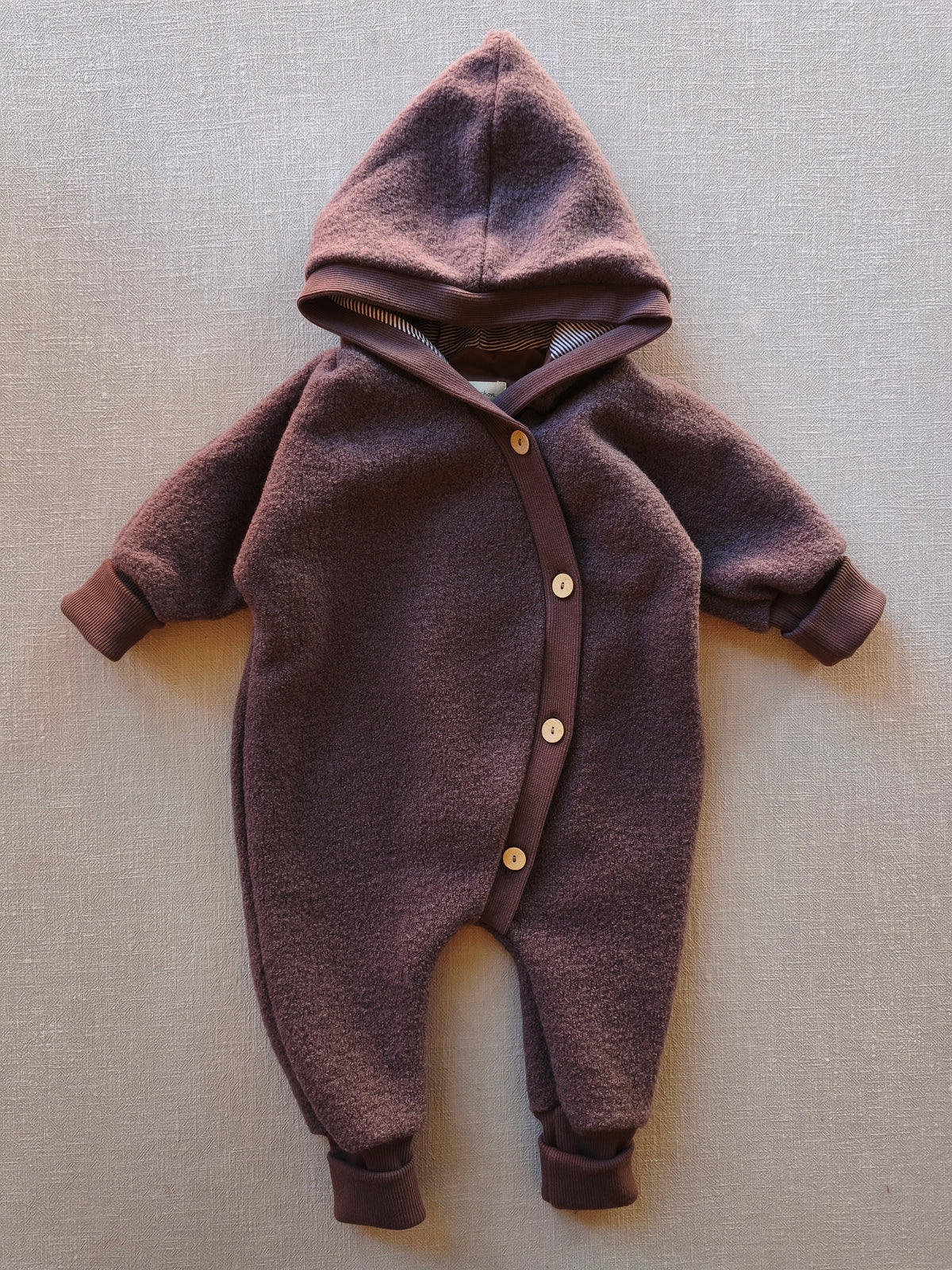 Wollwalk Overall mit Jerseyfutter Malve Gr 6M