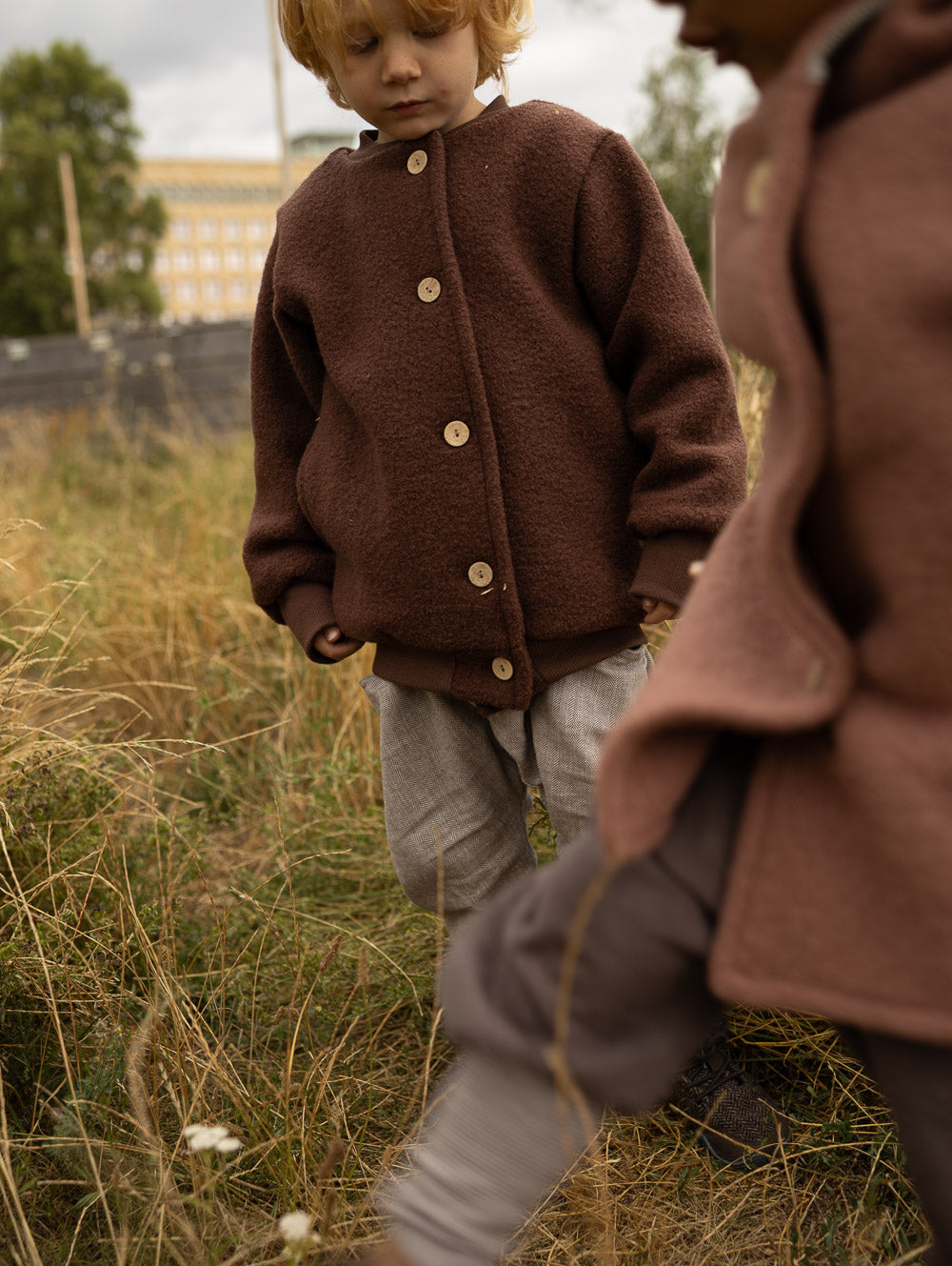 Blouson bomber en laine foulée