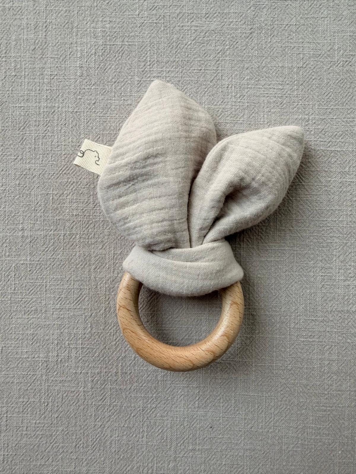 Baby Teether Cotton Muslin - Sand