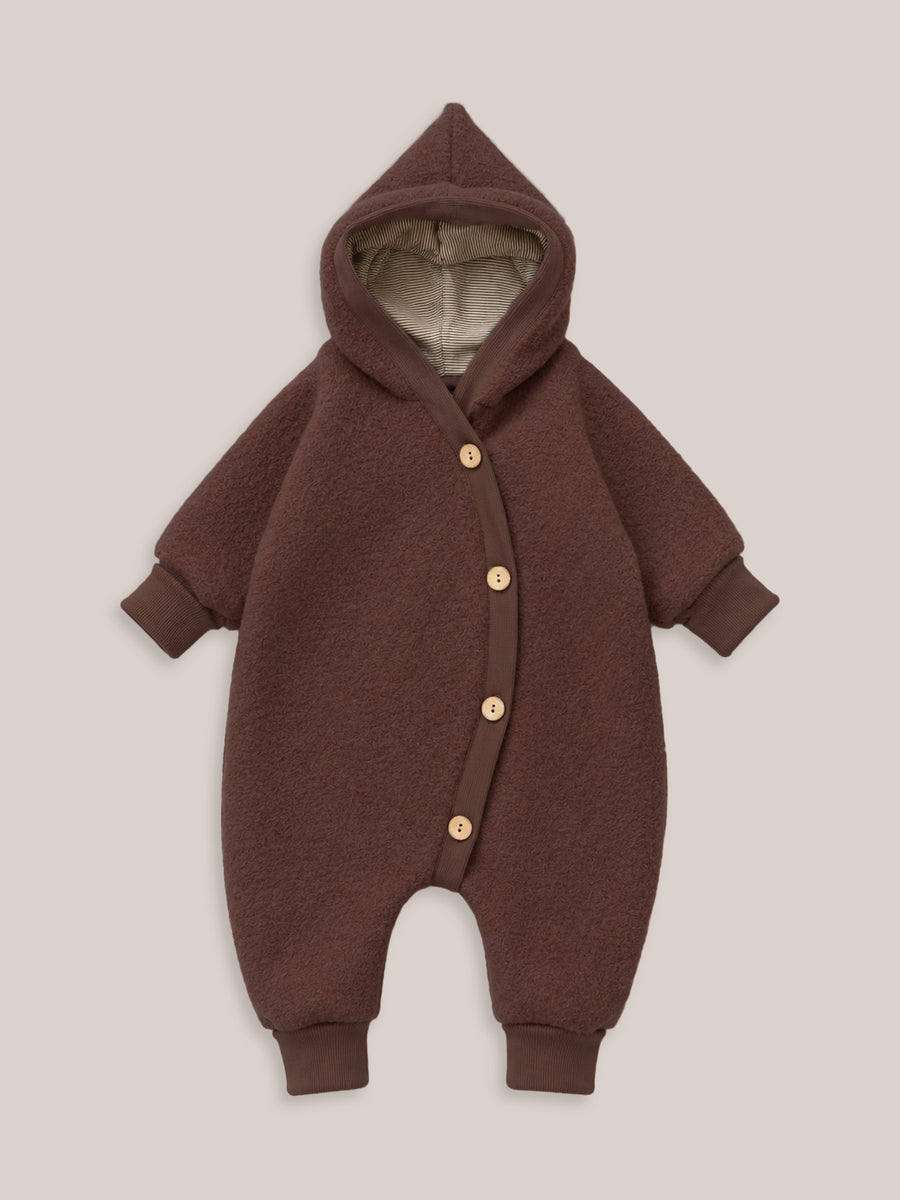 Wool fleece overall with jersey lining