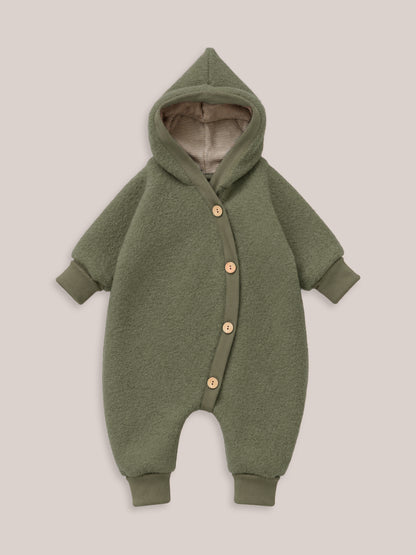 Wool fleece overall with jersey lining
