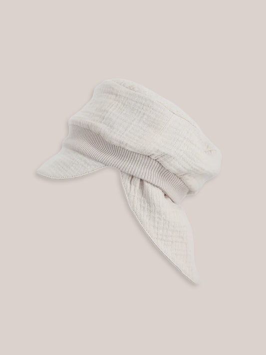 Michelmütze Musselin mit Nackenschutz