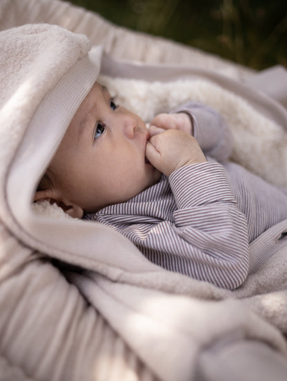 Combinaison d’hiver en laine foulée – combinaison douillette avec doublure en teddy biologique