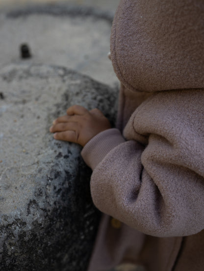 Veste de lutin d’hiver en laine foulée avec doublure en teddy