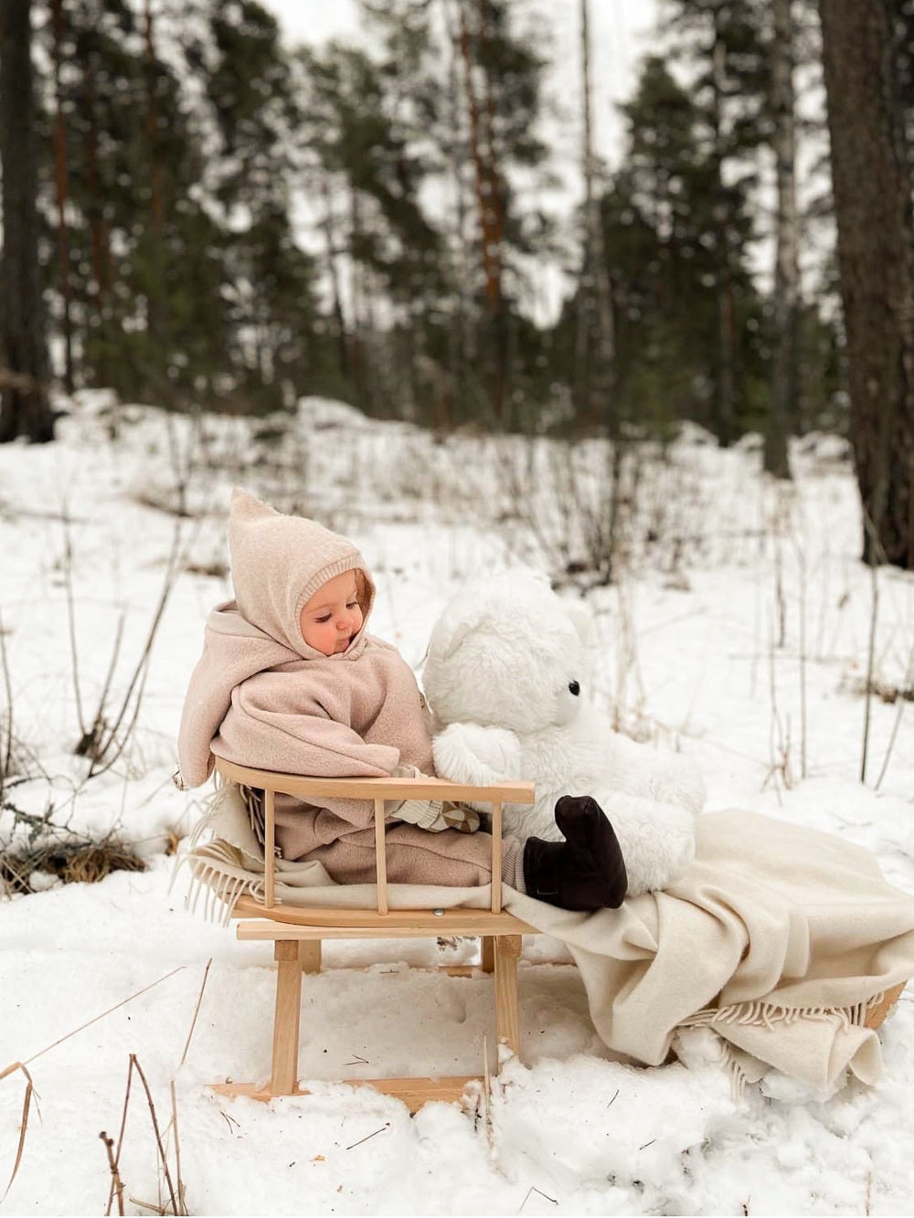 Combinaison d’hiver en laine foulée – combinaison douillette avec doublure en teddy biologique