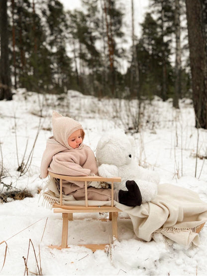 Combinaison d’hiver en laine foulée – combinaison douillette avec doublure en teddy biologique