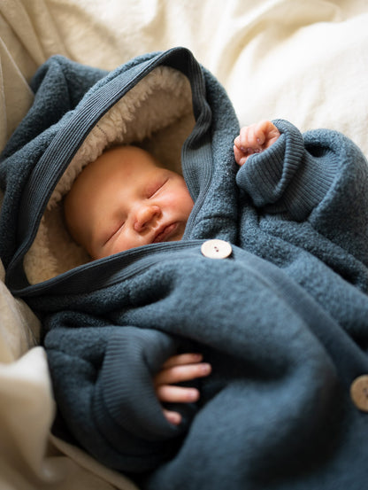 Combinaison d’hiver en laine foulée – combinaison douillette avec doublure en teddy biologique