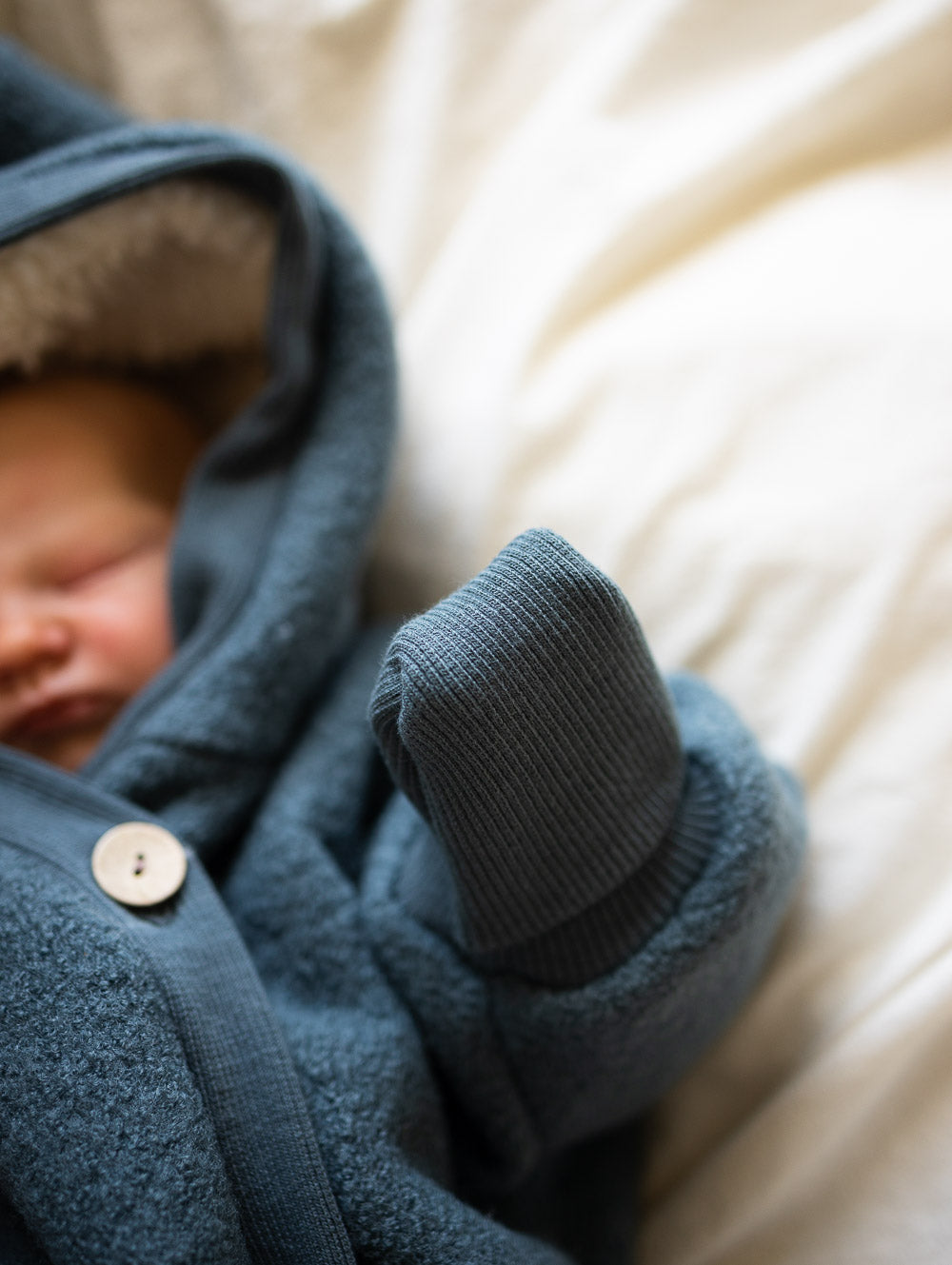 Combinaison d’hiver en laine foulée – combinaison douillette avec doublure en teddy biologique