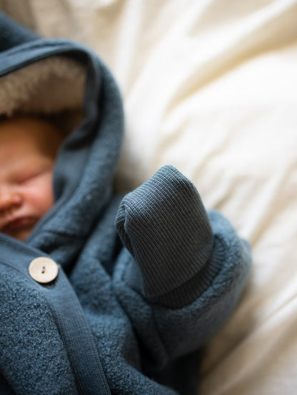 Combinaison d’hiver en laine foulée – combinaison douillette avec doublure en teddy biologique