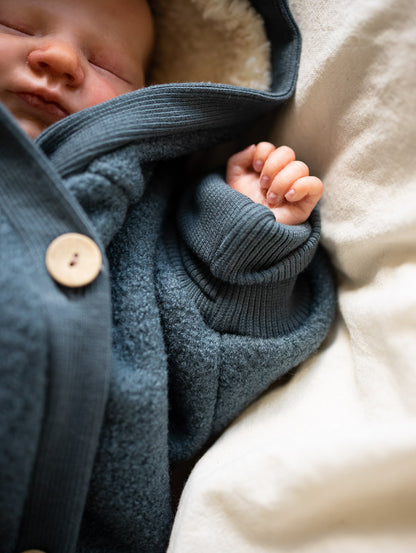 Combinaison d’hiver en laine foulée – combinaison douillette avec doublure en teddy biologique