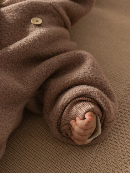 Combinaison d’hiver en laine foulée – combinaison douillette avec doublure en teddy biologique