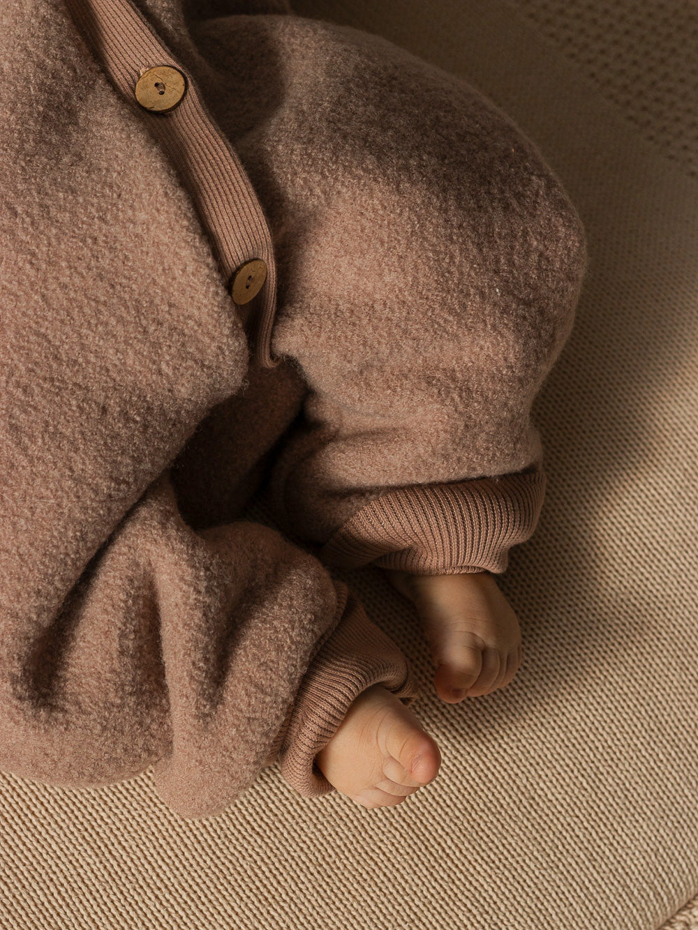 Combinaison d’hiver en laine foulée – combinaison douillette avec doublure en teddy biologique