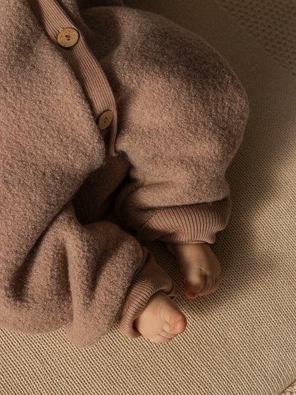 Combinaison d’hiver en laine foulée – combinaison douillette avec doublure en teddy biologique