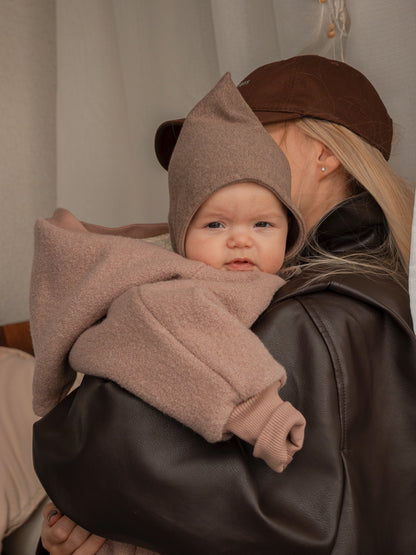 Combinaison d’hiver en laine foulée – combinaison douillette avec doublure en teddy biologique