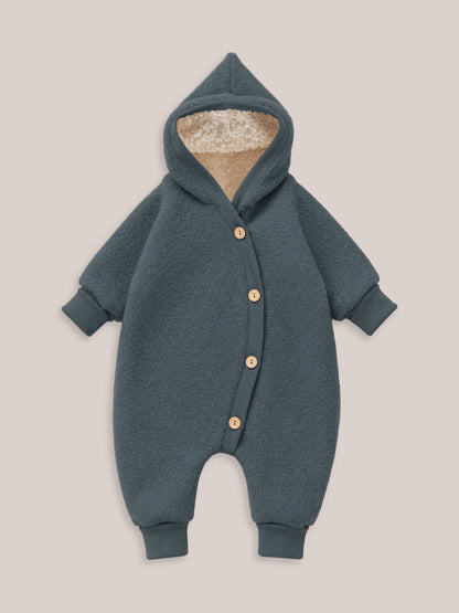 Combinaison d’hiver en laine foulée – combinaison douillette avec doublure en teddy biologique
