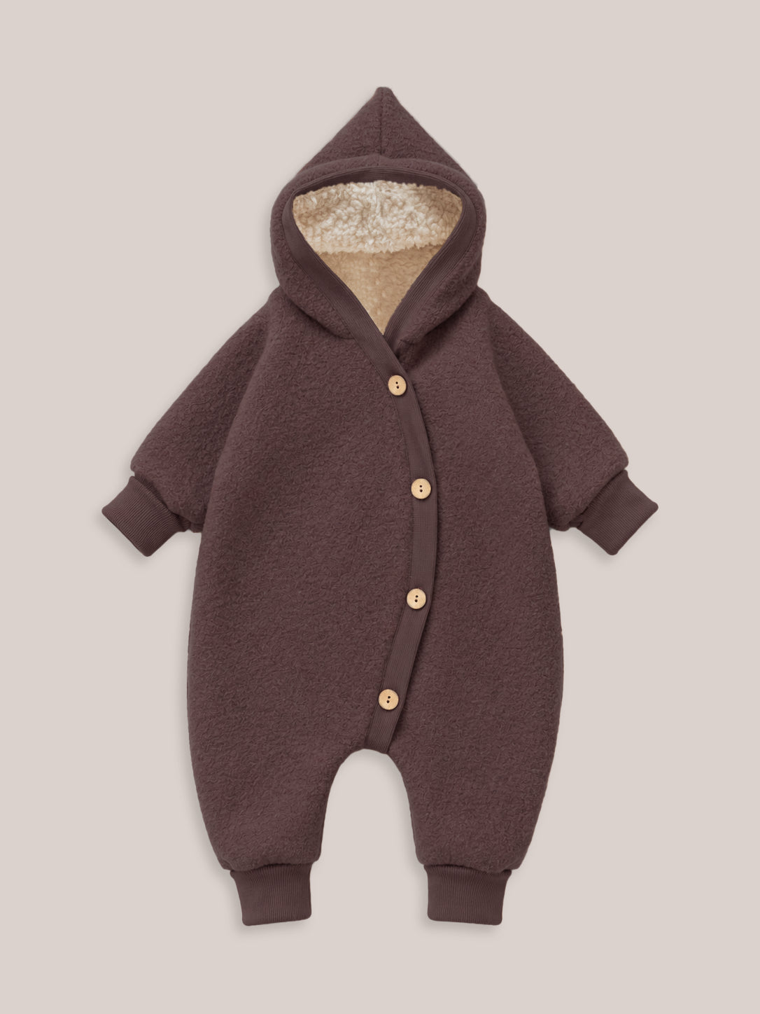Combinaison d’hiver en laine foulée – combinaison douillette avec doublure en teddy biologique