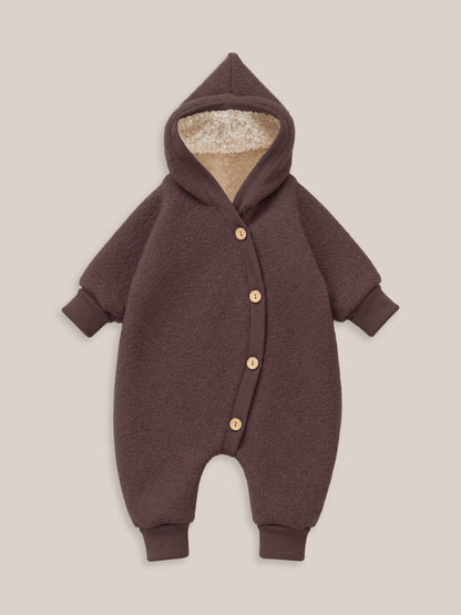 Combinaison d’hiver en laine foulée – combinaison douillette avec doublure en teddy biologique
