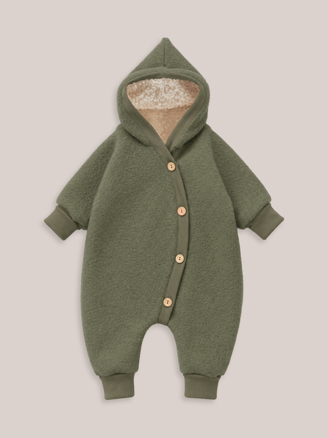 Combinaison d’hiver en laine foulée – combinaison douillette avec doublure en teddy biologique