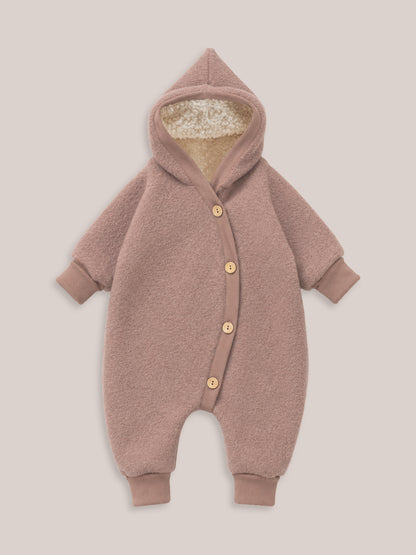Combinaison d’hiver en laine foulée – combinaison douillette avec doublure en teddy biologique