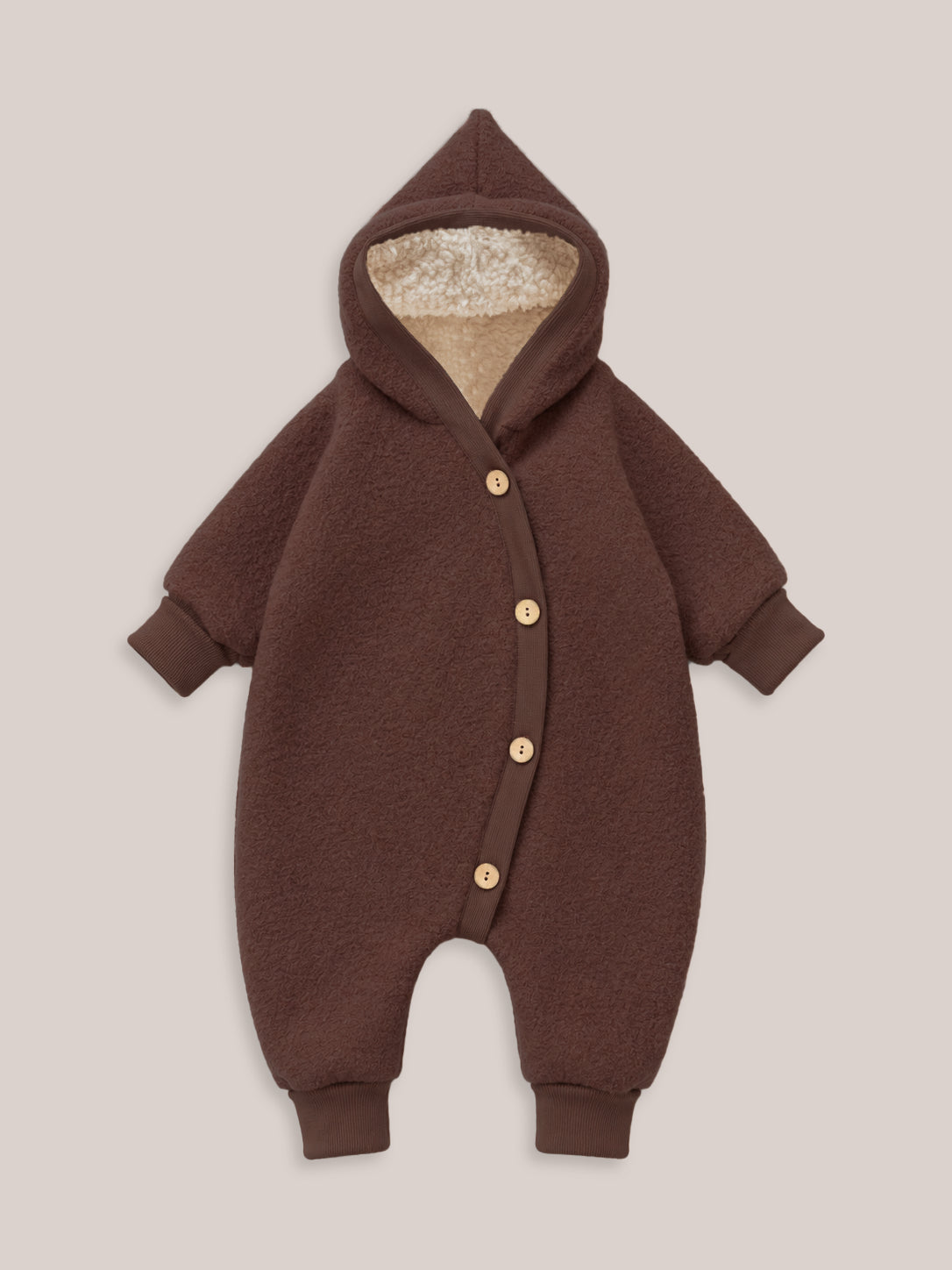 Combinaison d’hiver en laine foulée – combinaison douillette avec doublure en teddy biologique