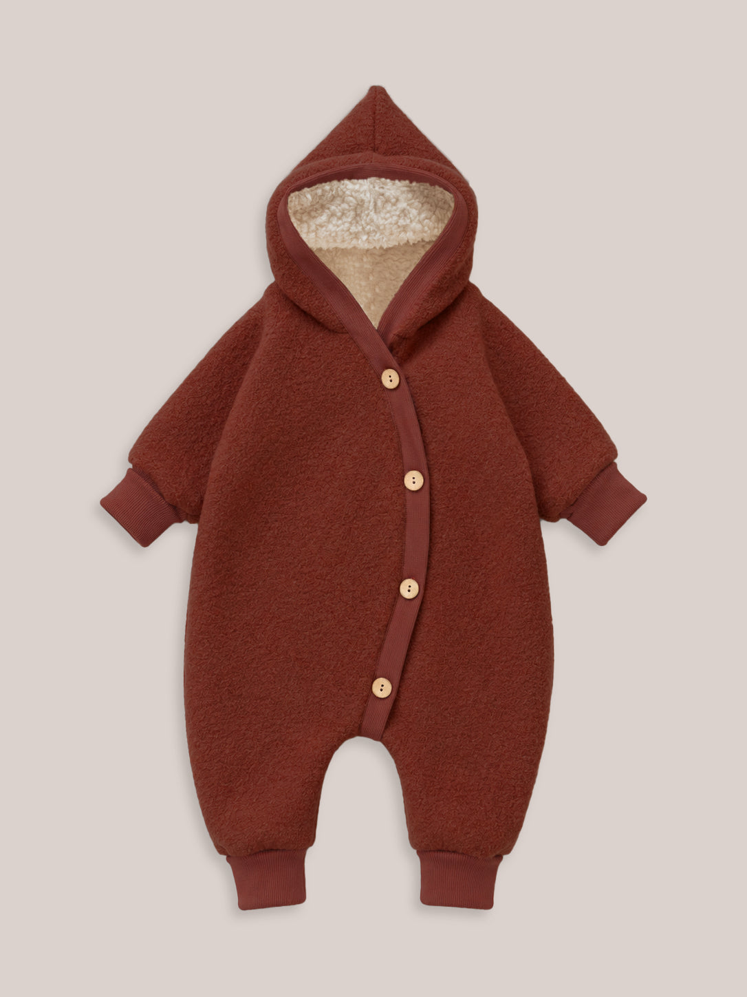Combinaison d’hiver en laine foulée – combinaison douillette avec doublure en teddy biologique