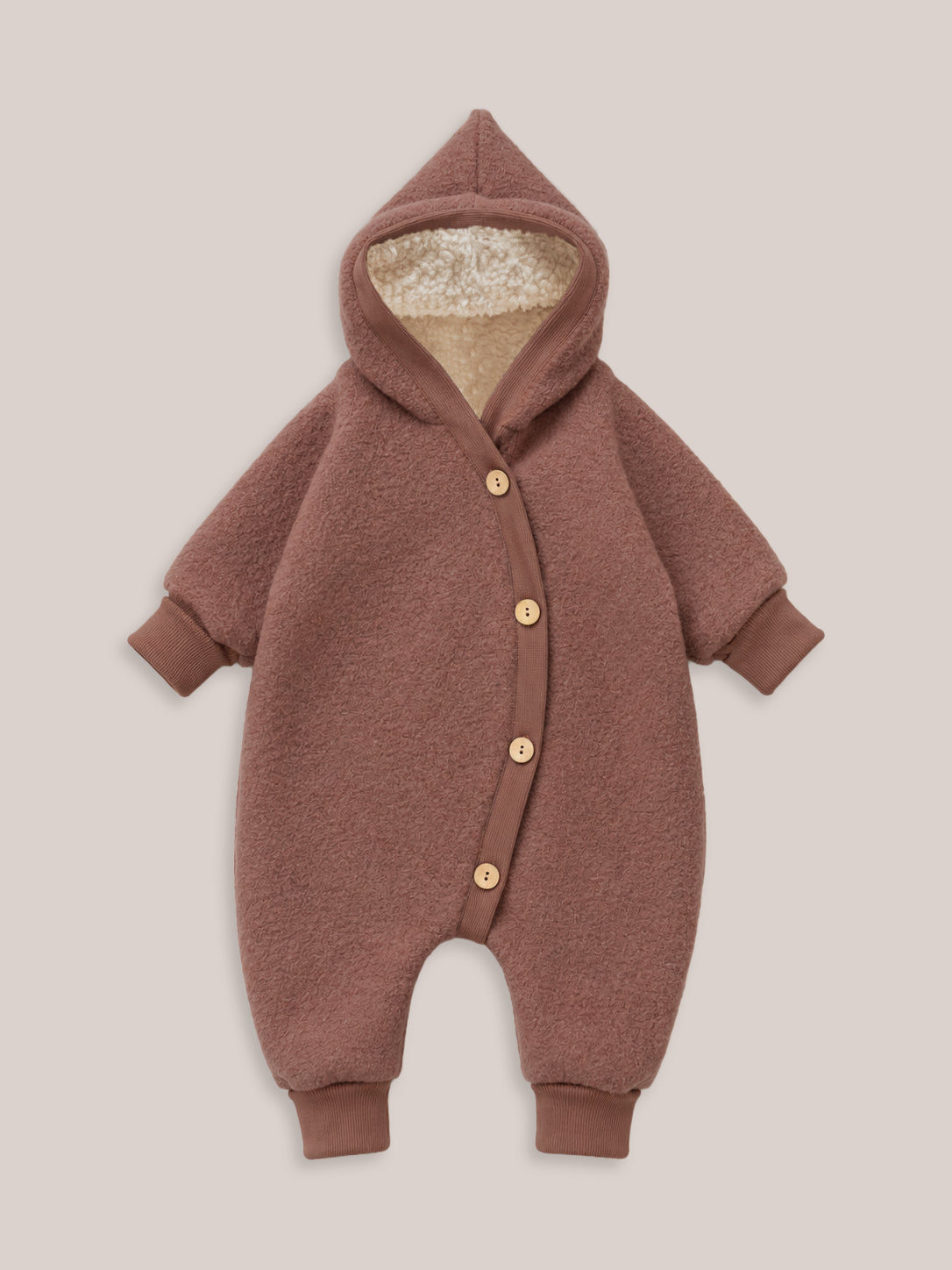 Combinaison d’hiver en laine foulée – combinaison douillette avec doublure en teddy biologique