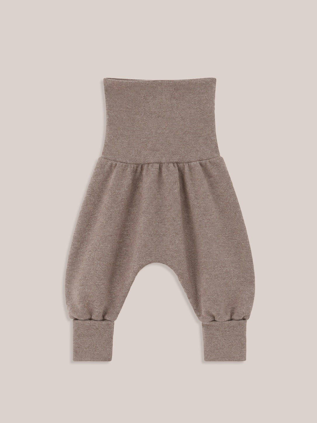 petit cochon Babyknicker aus weichem, braun meliertem Feinstrick-Jersey mit hohem Bündchen