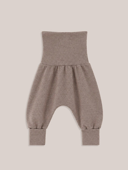 petit cochon Babyknicker aus weichem, braun meliertem Feinstrick-Jersey mit hohem Bündchen