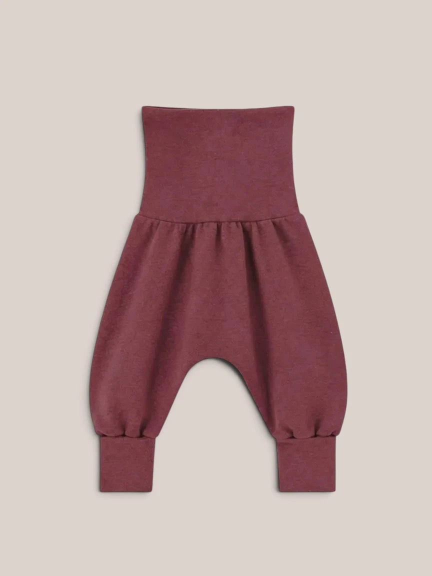 petit cochon Babyknicker aus weichem, meliertem Feinstrick-Jersey in Dunkelrot mit hohem Bündchen