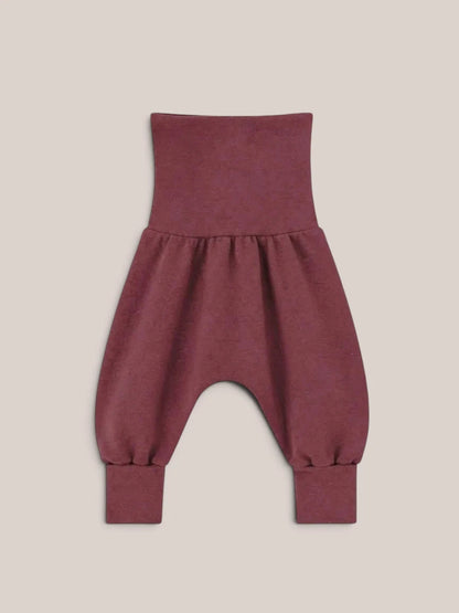 petit cochon Babyknicker aus weichem, meliertem Feinstrick-Jersey in Dunkelrot mit hohem Bündchen