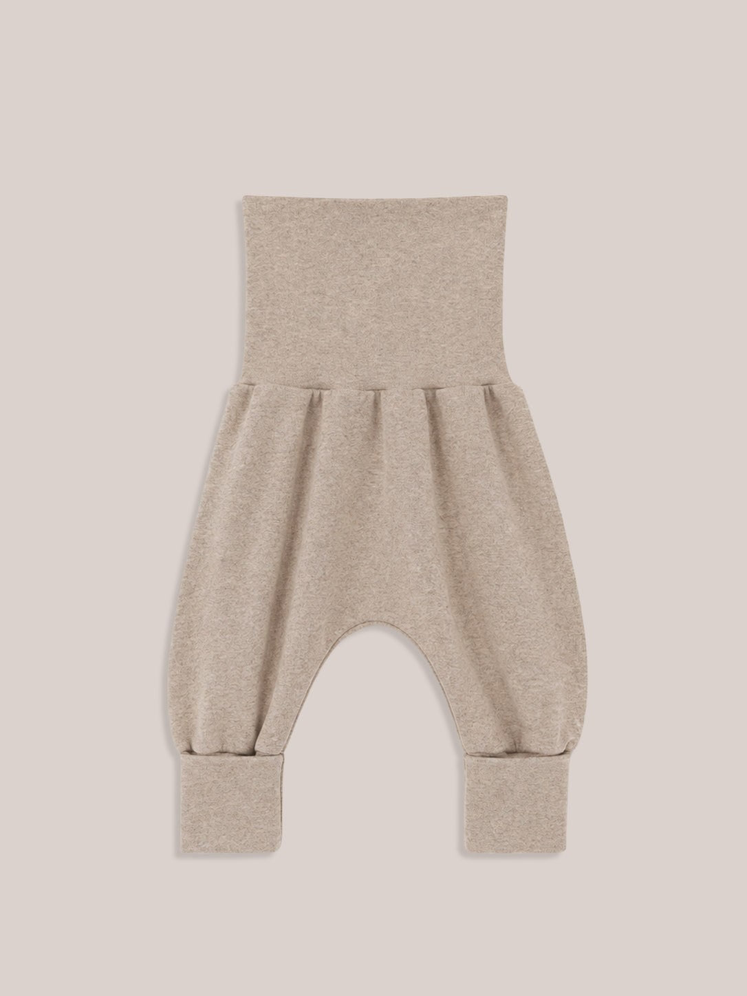 petit cochon Babyknicker aus beigem, meliertem Feinstrick-Jersey mit hohem Bund und weichen Beinbündchen