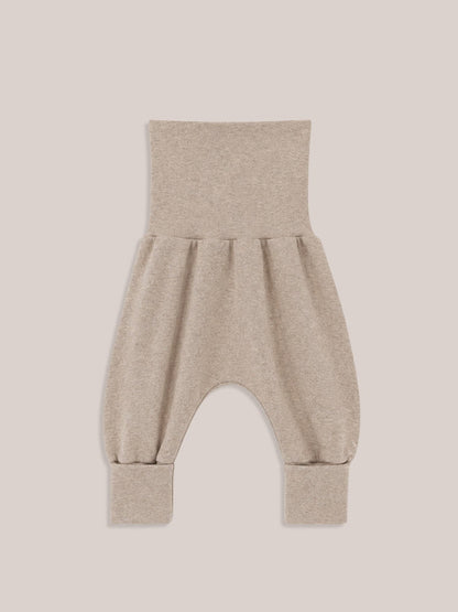 petit cochon Babyknicker aus beigem, meliertem Feinstrick-Jersey mit hohem Bund und weichen Beinbündchen