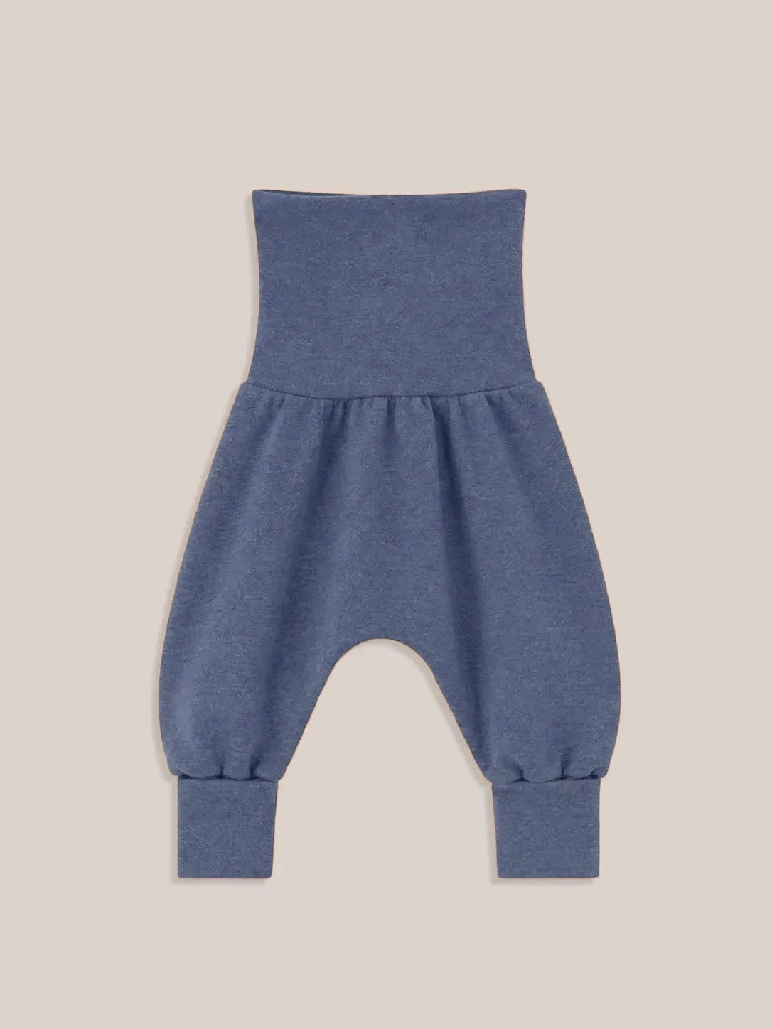petit cochon Babyknicker aus blauem, meliertem Feinstrick-Jersey mit hohem Bund und bequemer Passform
