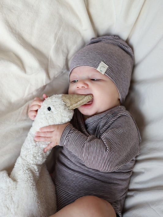 Ringel Beanie Bio-Baumwolle