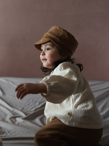 Gorro tipo aviador de lino