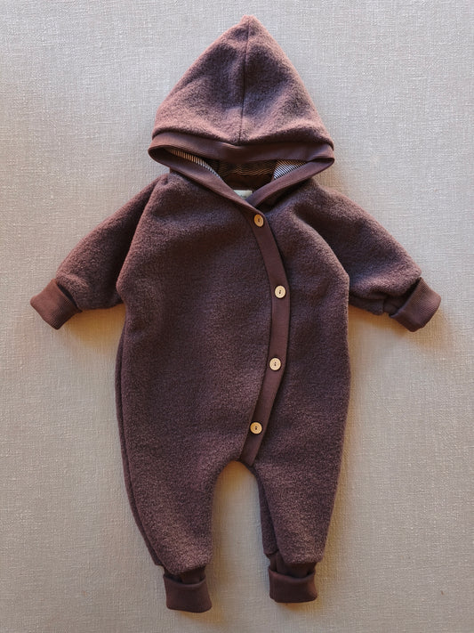 Wollwalk Overall mit Jerseyfutter Malve Gr 6M