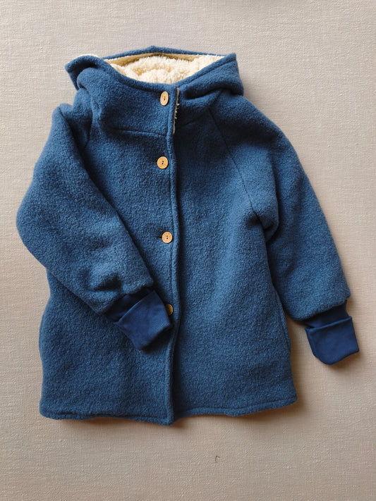 Winter Wichteljacke Wollwalk Ozean mit Teddyfutter Gr 8/9Y