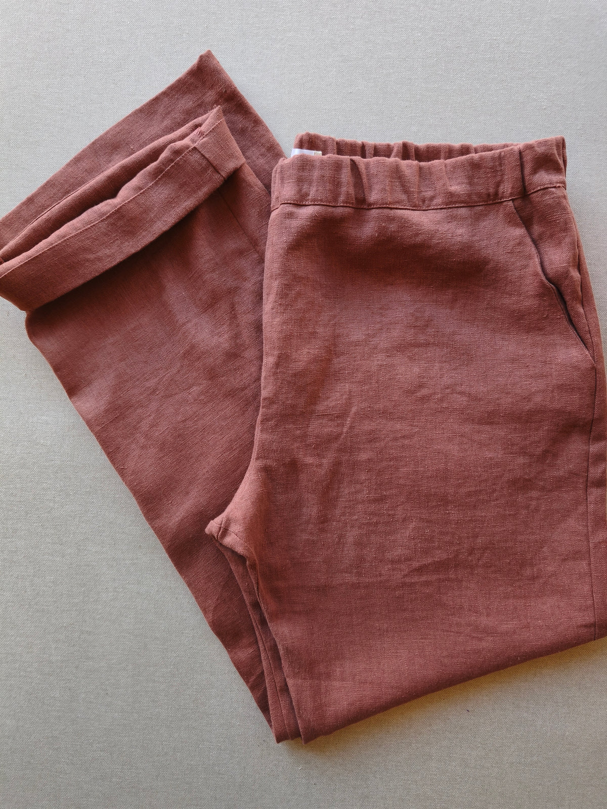 Frauen Palazzo Hose Leinen Zimt  Gr XXL