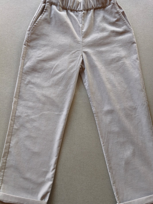 Frauen Palazzo Hose Feincord Sand Gr S