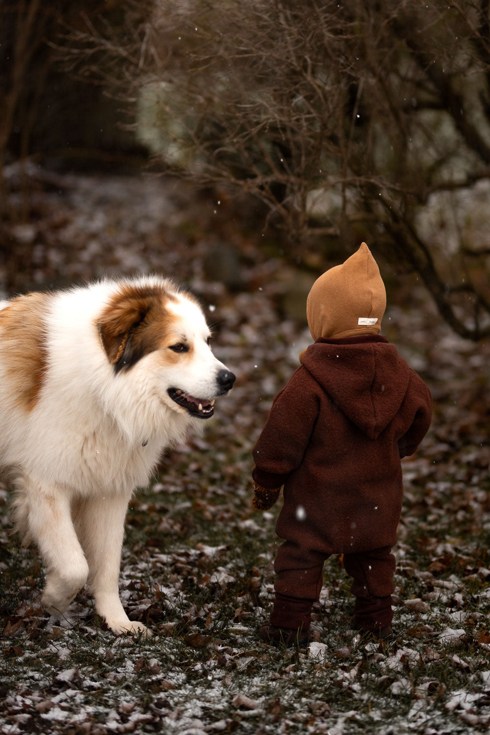 Combinaison d’hiver en laine foulée – combinaison douillette avec doublure en teddy biologique