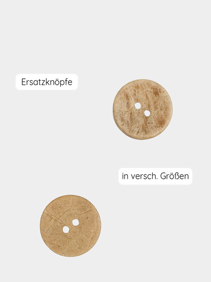 Ersatzknöpfe Kokos 2 Stk - Nachhaltige Kokosnussknöpfe, perfekt als Ersatz für deine Bekleidung.