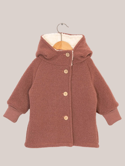 Winter gnome jacket made of boiled wool in cinnamon – ideal for cold days and cozy wear for children