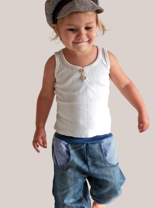 DIY Schnitt Recycling Jeans: Upcycling Anleitung für nachhaltige Kinderjeans aus alten Hosen